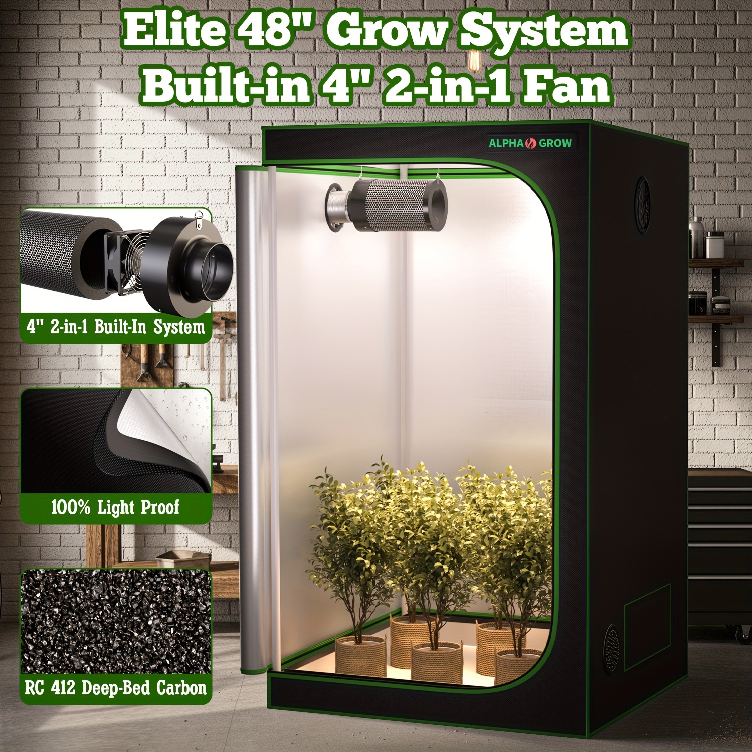 Carbon Filter Inline - ALPHAGROW Grow Tent Kit 48