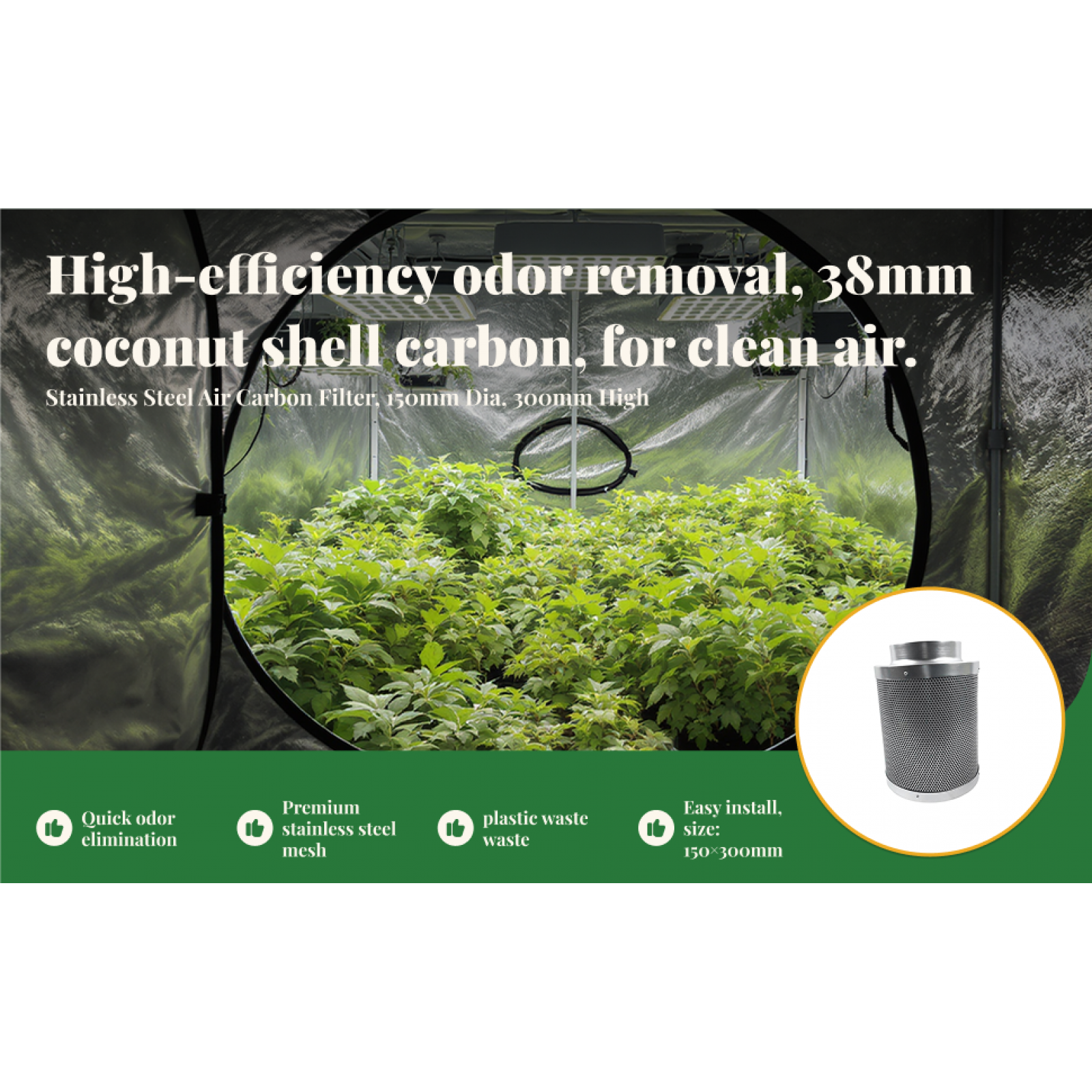 Carbon Filter Inline - Activated Charcoal Carbon Filter with Inline