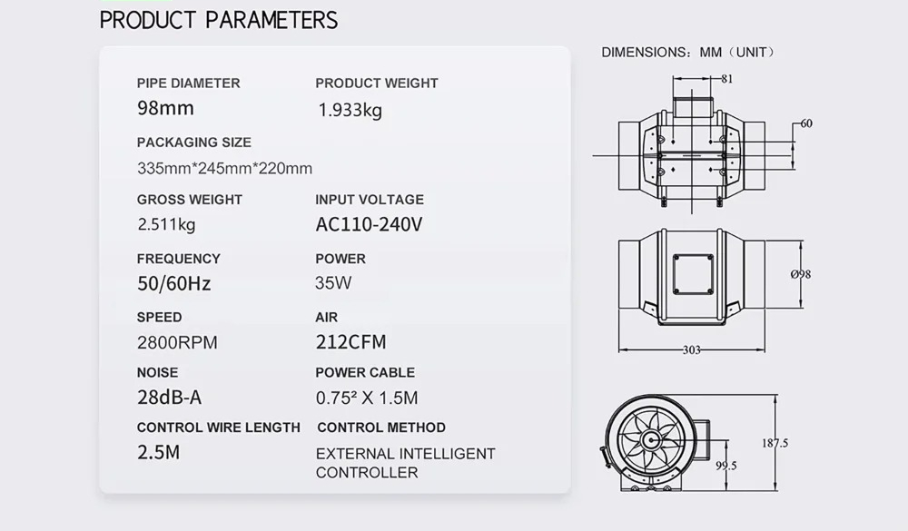 4 Inch Smart Inline Duct Fan w - Carbon Filter Inline recensione e prezzo