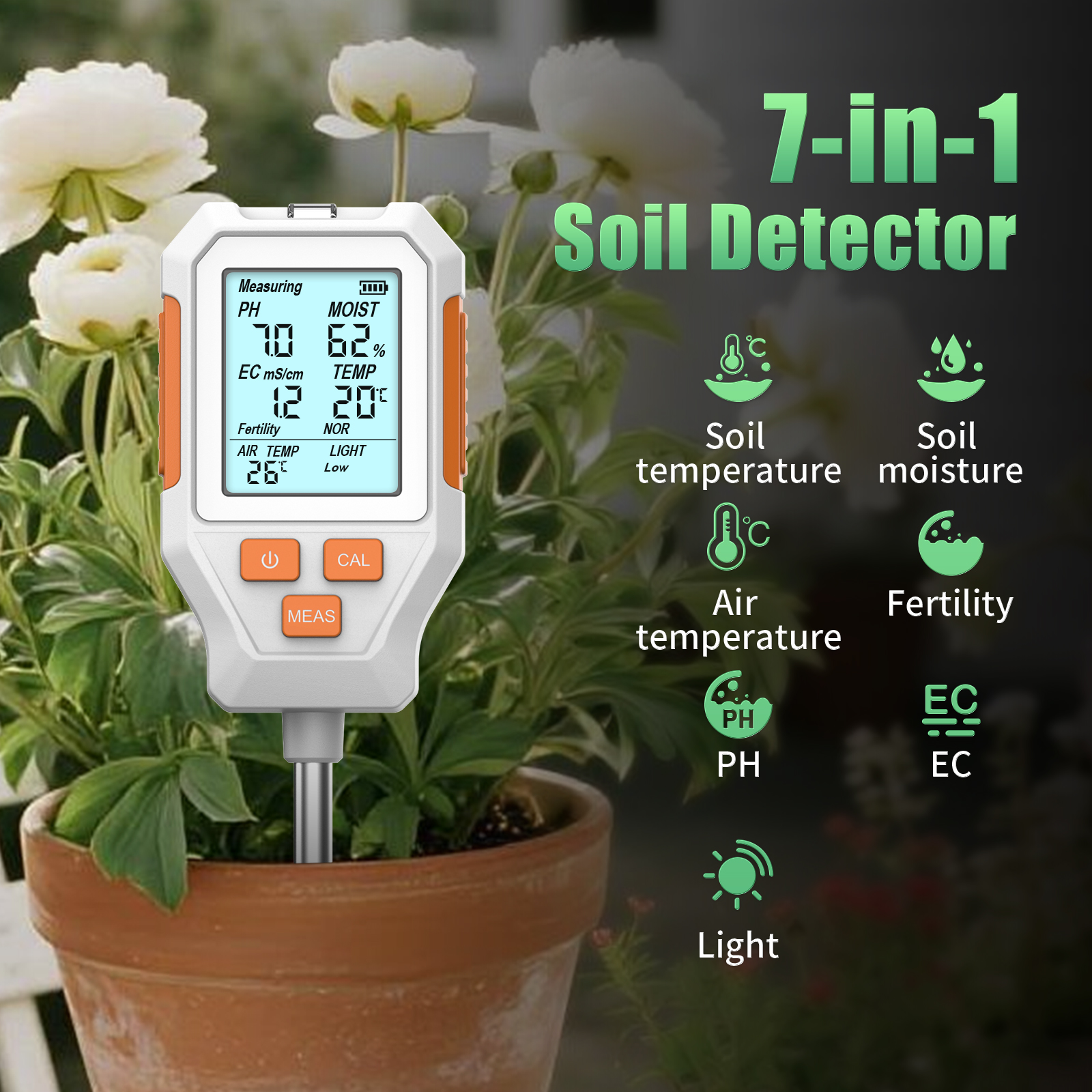 New LCD Soil 7 in 1 PH/EC/Temp - Ec Meter Digital recensione e prezzo