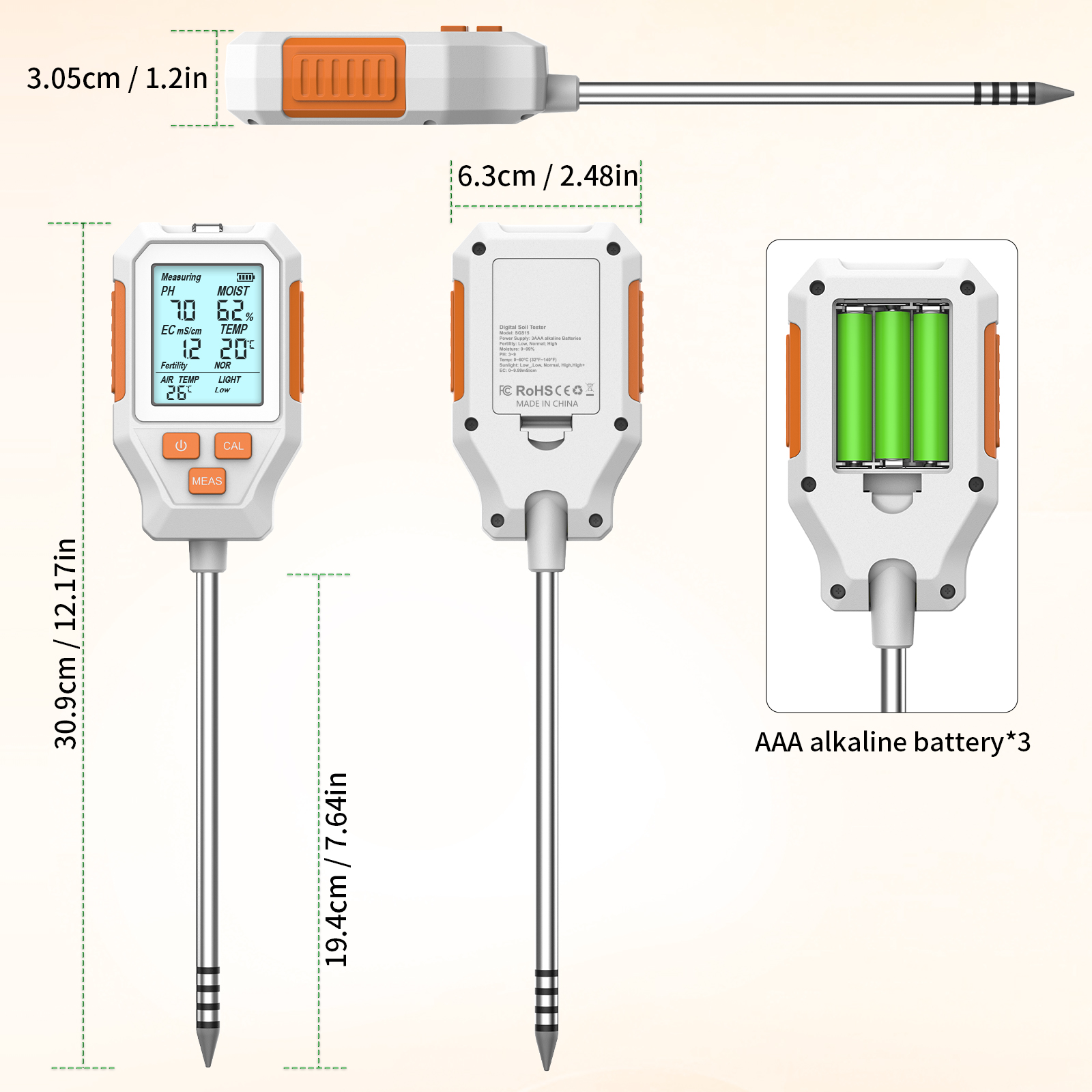 New LCD Soil 7 in 1 PH/EC/Temp - Ec Meter Digital recensione e prezzo