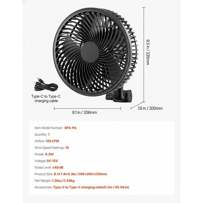 Plant Fan, Grow Tent Clip On F - Oscillating Fan Clip recensione e prezzo