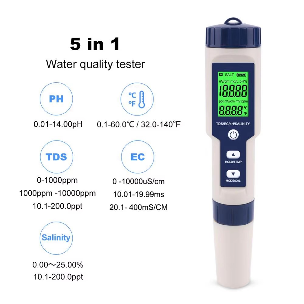 5-in-1 Digital Water Test Pen  - Ec Meter Digital recensione e prezzo