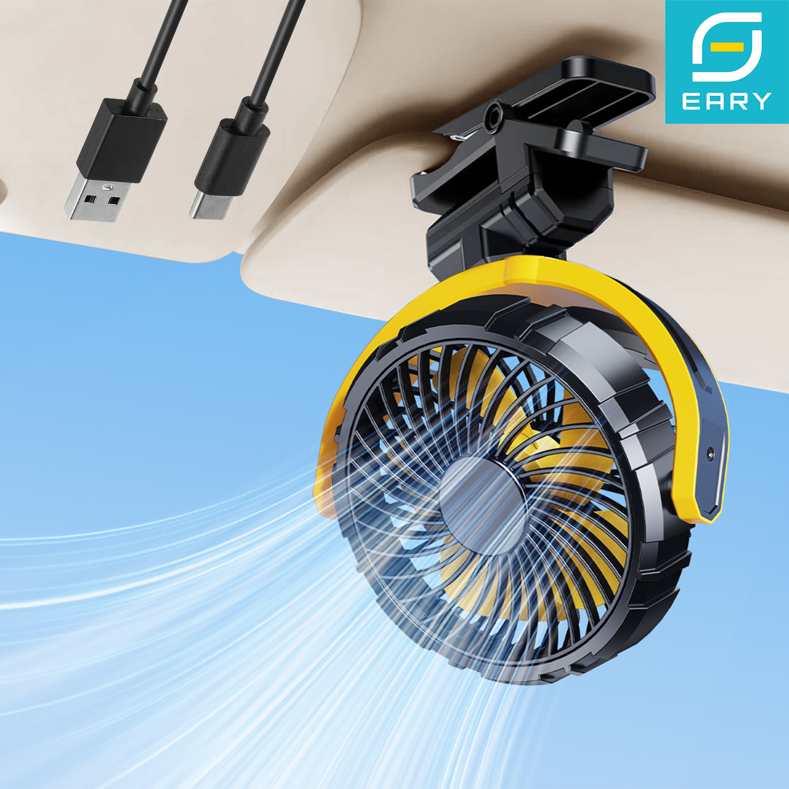 Eary Portable Car Clip on Fan  - Oscillating Fan Clip recensione e prezzo