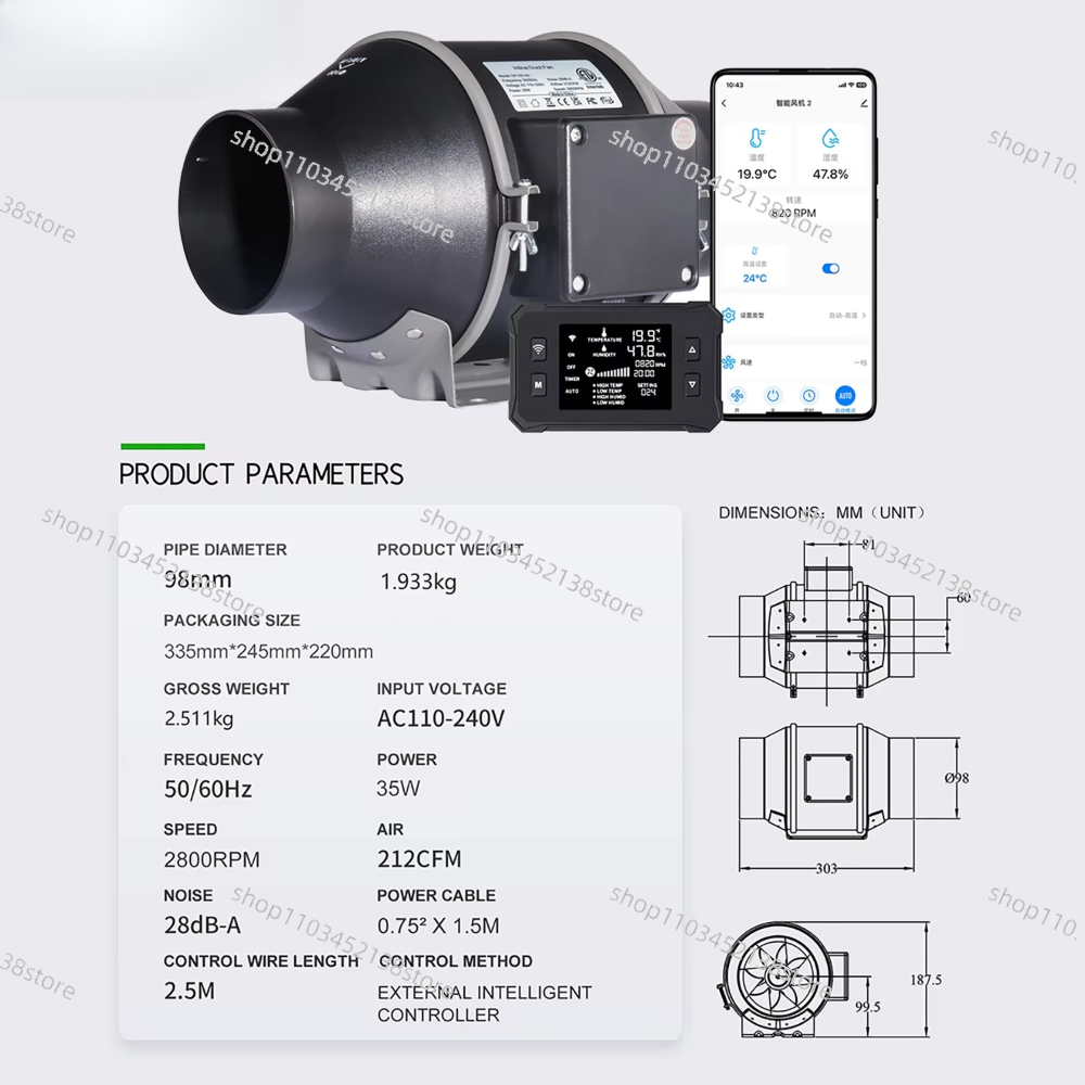 4 Inch Smart Inline Duct Fan w - Carbon Filter Inline recensione e prezzo
